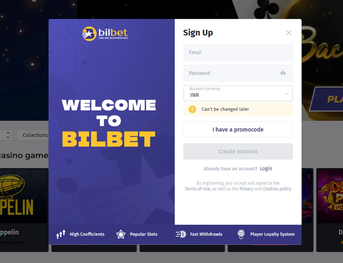 bilbet login