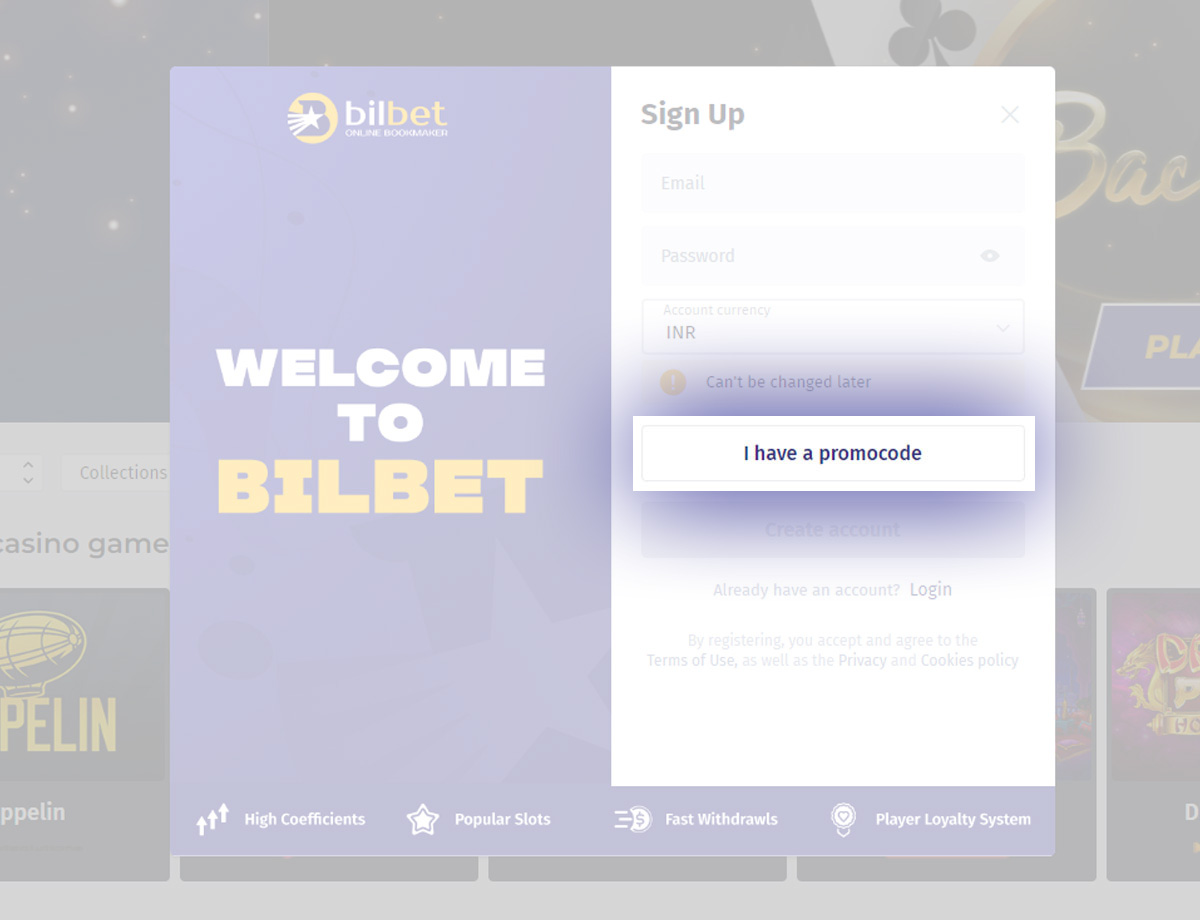 bilbet registration step 4